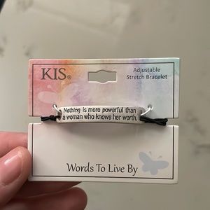 Words to live by silver bracelet
